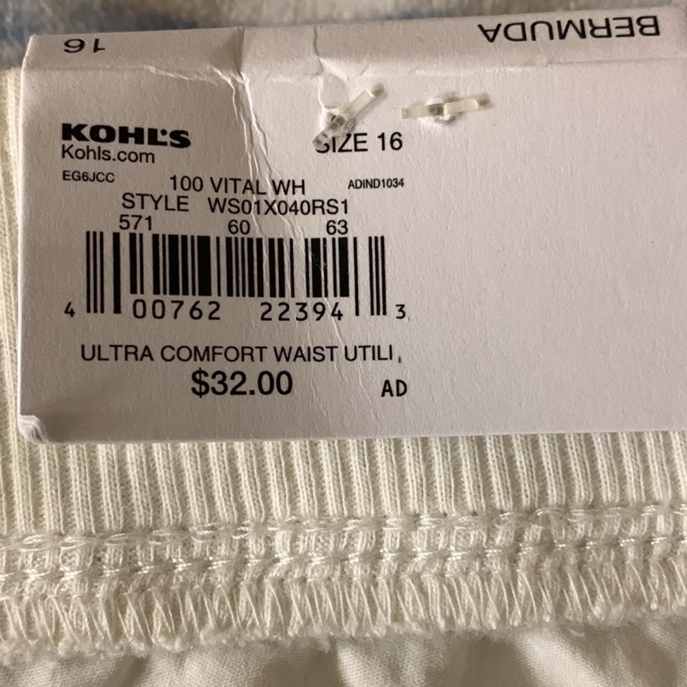 Sonoma White Bermuda Mid-Rise Cargo Shorts Ultra Comfort Waist Size 16 New - Picture 6 of 10